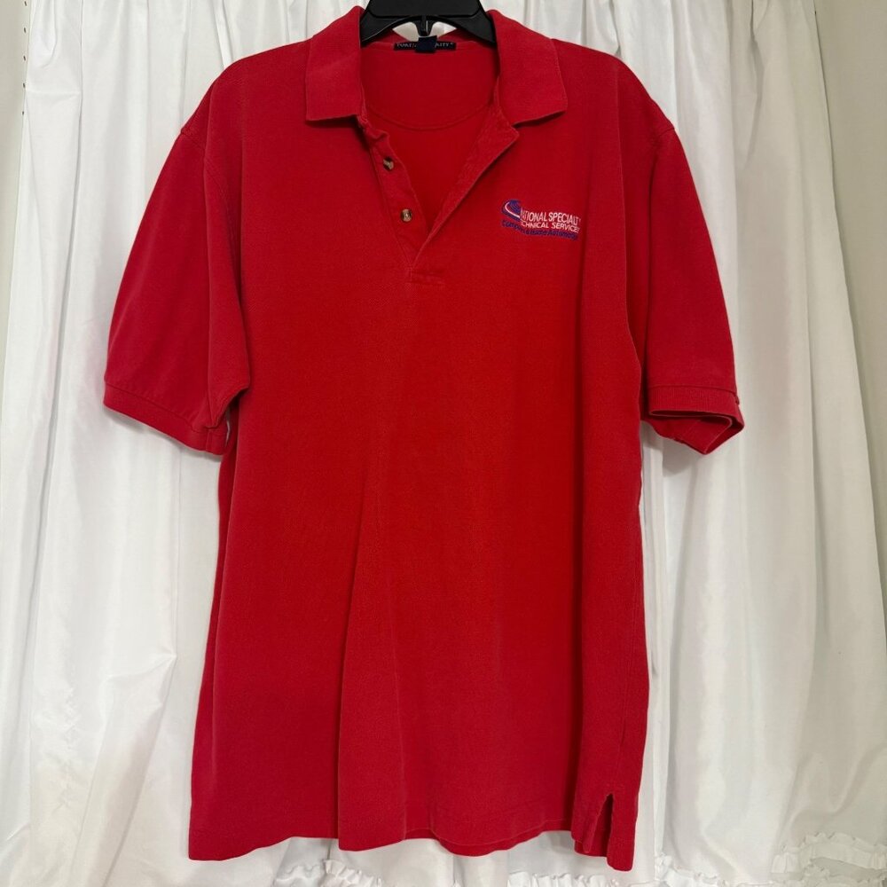 Port Authority Red Polo Shirt XL Embroidered National Specialty Technical Servic